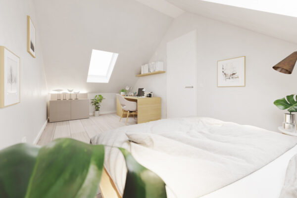 Interieurimpressie zolder nieuwbouwwoning Weidepark Heerhugowaard