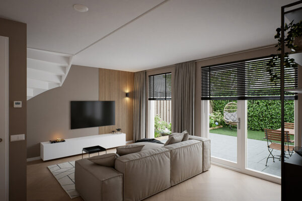 Interieurimpressie woonkamer nieuwbouw Weidepark Heerhugowaard