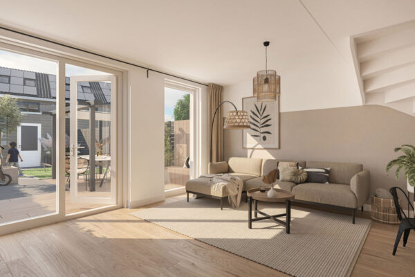 Interieurimpressie woonkamer nieuwbouwwoning Weidepark Heerhugowaard